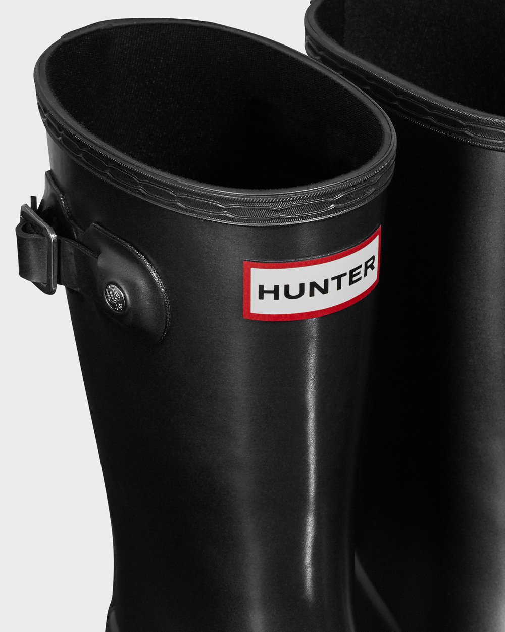 Kids Rain Boots - Hunter Original Big Pearlized (48LOWNAVX) - Black